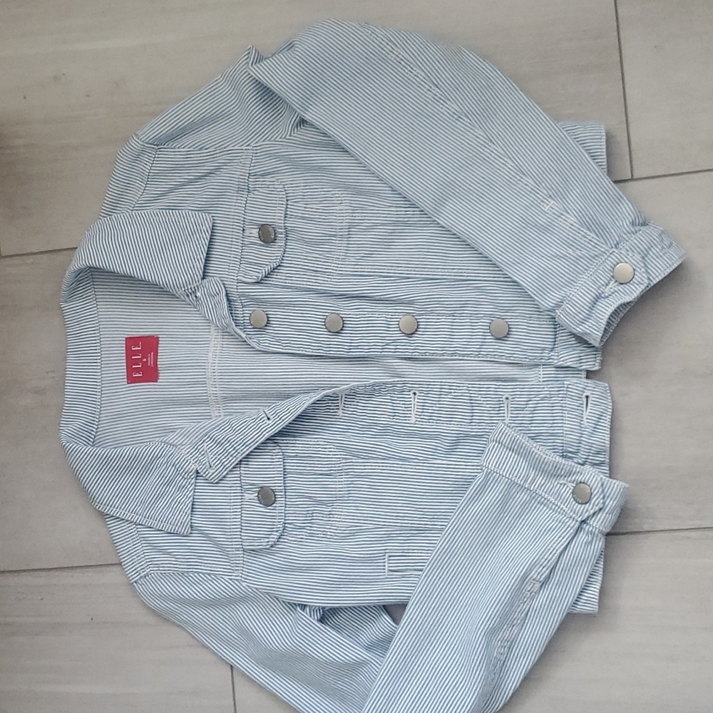ELLE striped denim jacket